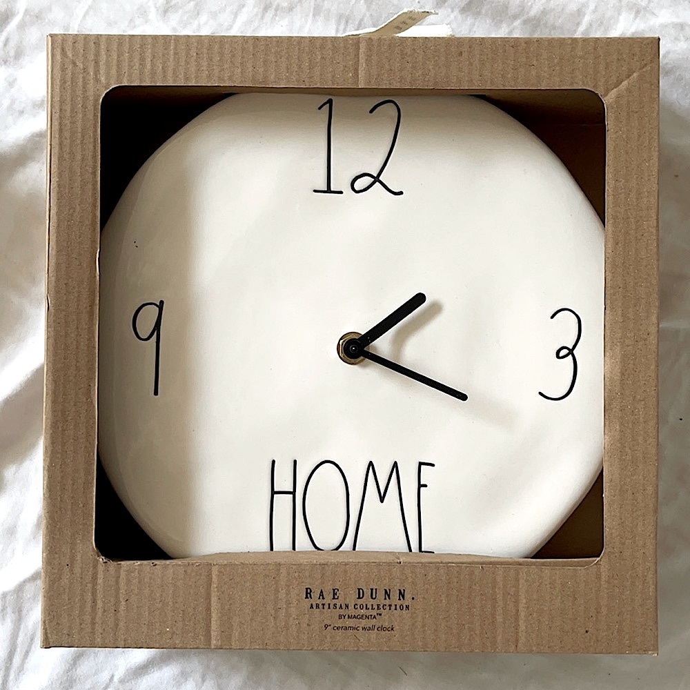 Rae Dunn “Home” 9” Wall Clock ⚠️ FIRM!